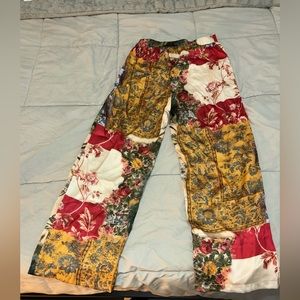 SHEIN Floral Print Elastic Waist Pants - L